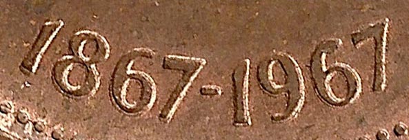 1 cent 1967 - Double date