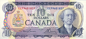 Bank of Canada 10 dollars 1971