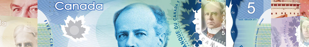 Bank of Canada values and prices of 2011 to 2020 banknotes