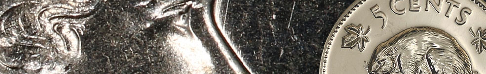 Valeur des pièces de 5 cents de 1965 à 1989