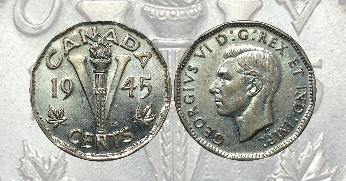 Coins and Canada - 1 dollar 1945 - Proof, Proof-like, Specimen, Brilliant  uncirculated