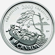 CANADA 2000 CANADIAN QUARTER CREATIVITY QUEEN ELIZABETH RARE 25 CENT COIN 